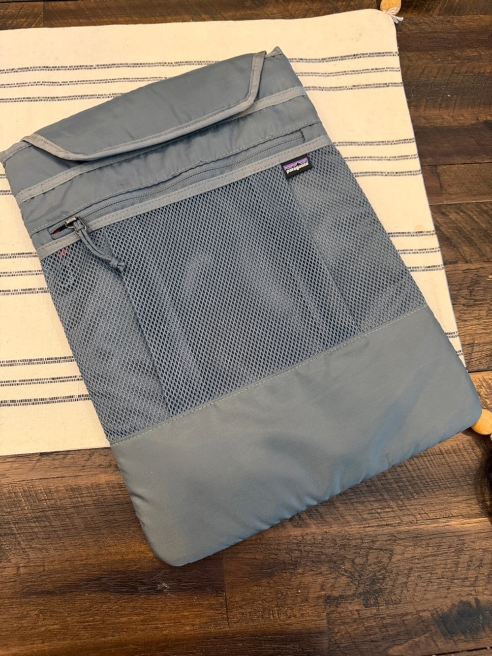 Patagonia Slate Blue Laptop Sleeve with Front Mesh Pocket